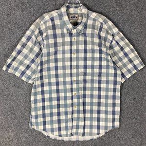 Nak Button Down Shirt Men's Large Short Sleeve 100% Cotton Adults L